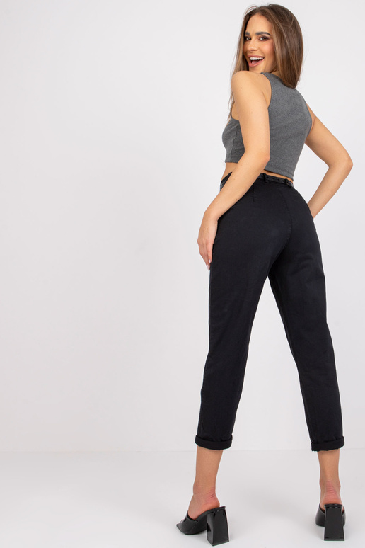 Černé kalhoty Moorea s vysokým pasem