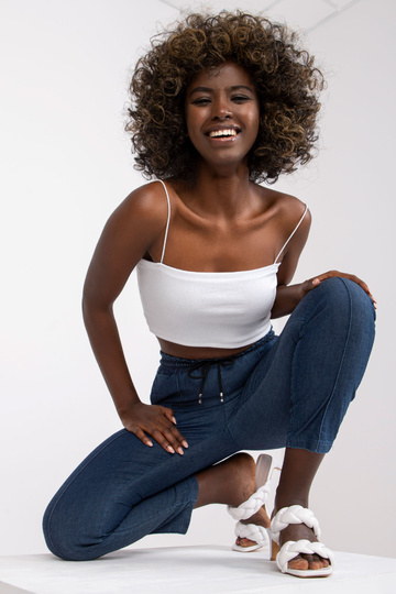 Tmavě modré kalhoty s...