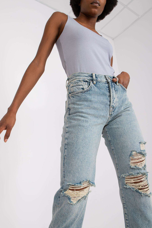 Světle modré rovné džíny pro ženy...