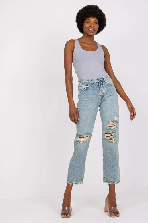 Světle modré rovné džíny pro ženy...