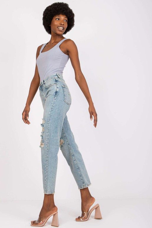 Světle modré rovné džíny pro ženy...