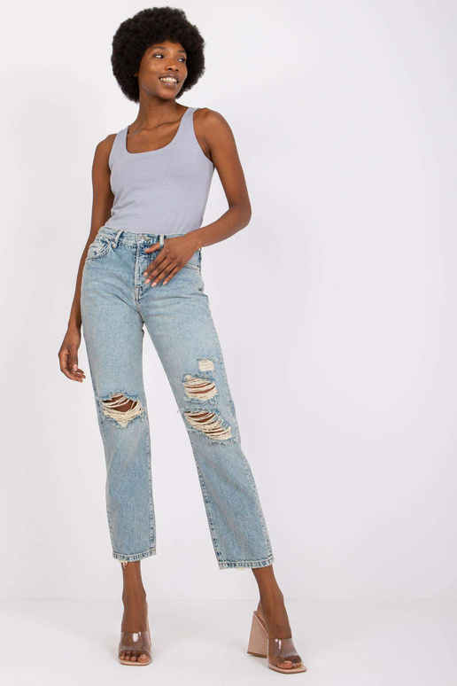 Světle modré rovné džíny pro ženy...