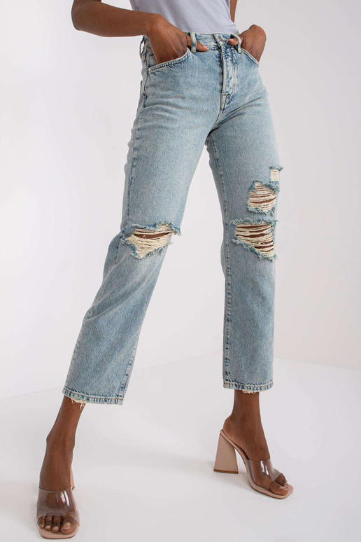 Světle modré rovné džíny pro ženy...