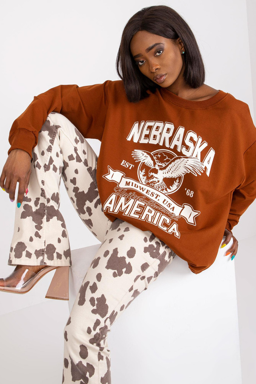 Hnědá mikina s kapsami Patricia