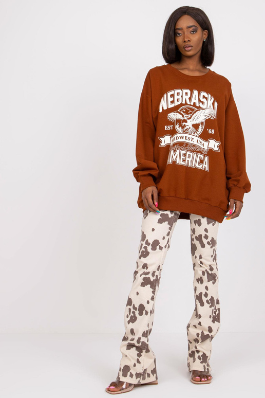 Hnědá mikina s kapsami Patricia