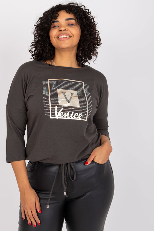 Halenka khaki velikosti plus s...