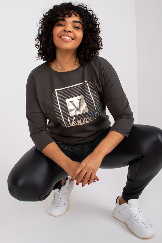 Halenka khaki velikosti plus s...