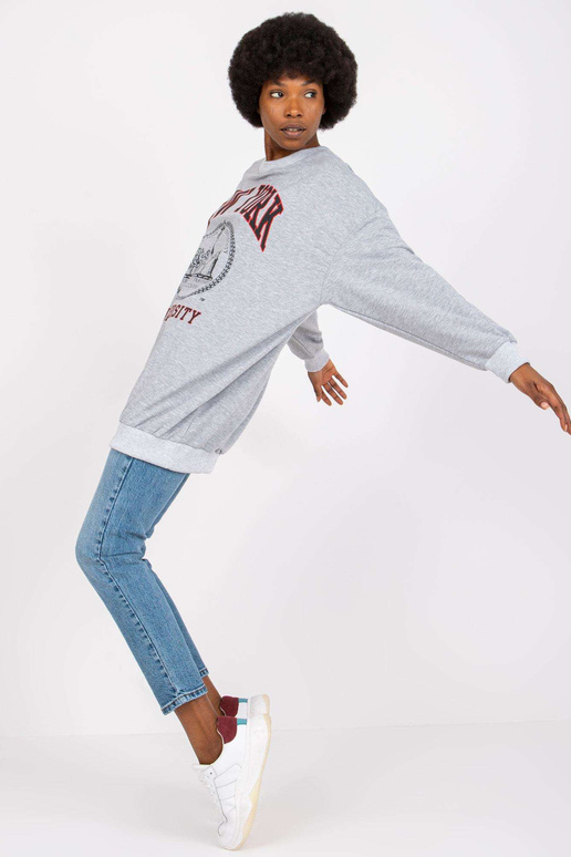 Šedá melanžová dlouhá mikina Isla