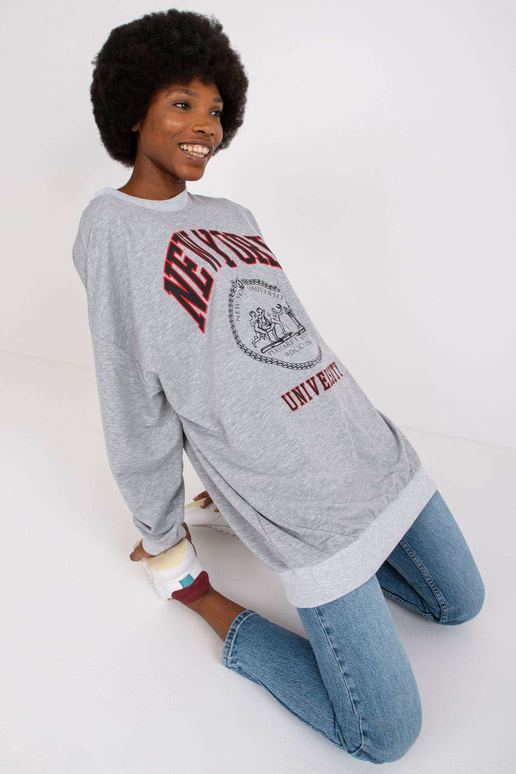 Šedá melanžová dlouhá mikina Isla