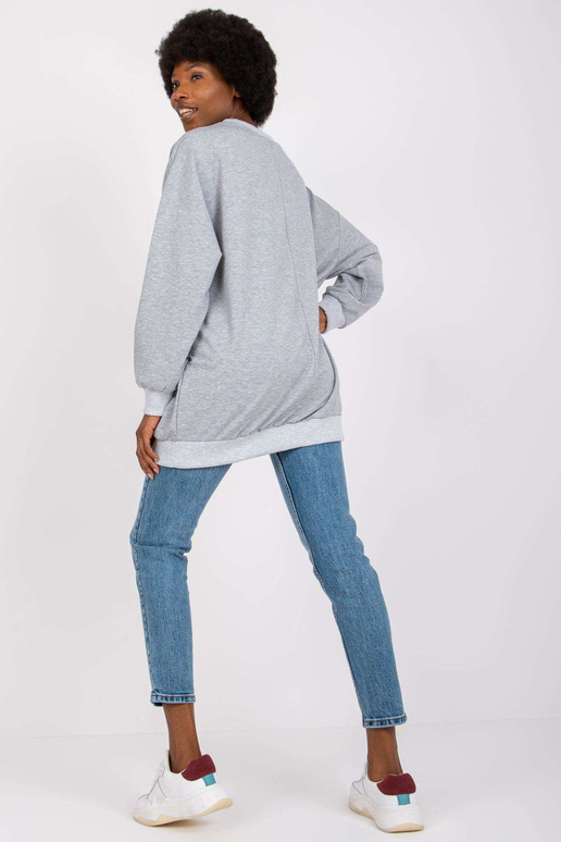 Šedá melanžová dlouhá mikina Isla