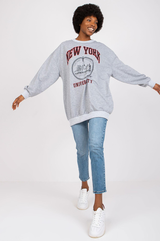 Šedá melanžová dlouhá mikina Isla