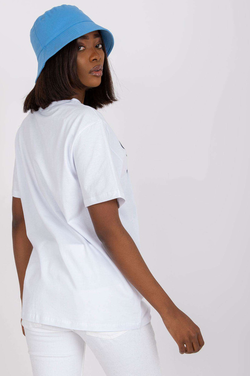 Bílé bavlněné tričko s nefritovým...