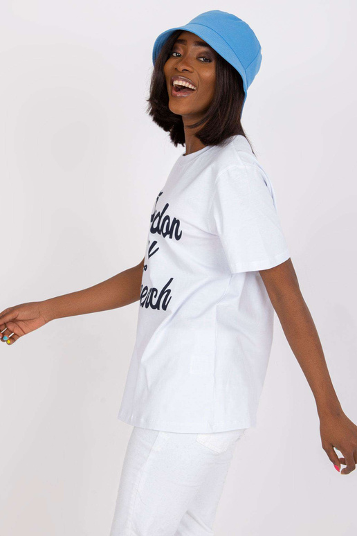 Bílé bavlněné tričko s nefritovým...