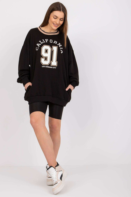 Černá mikina s výšivkou Suzanne