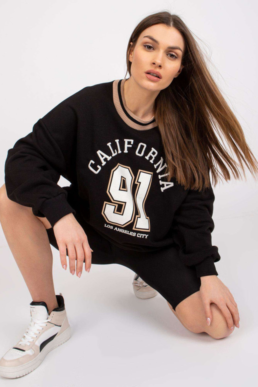 Černá mikina s výšivkou Suzanne