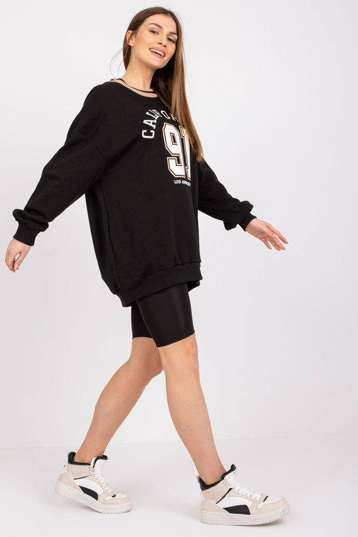 Černá mikina s výšivkou Suzanne