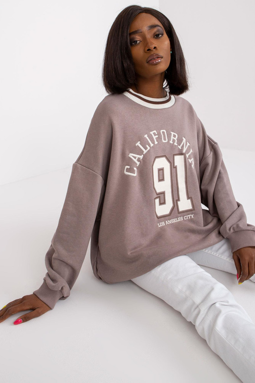 Bavlněná tmavě béžová mikina Suzanne