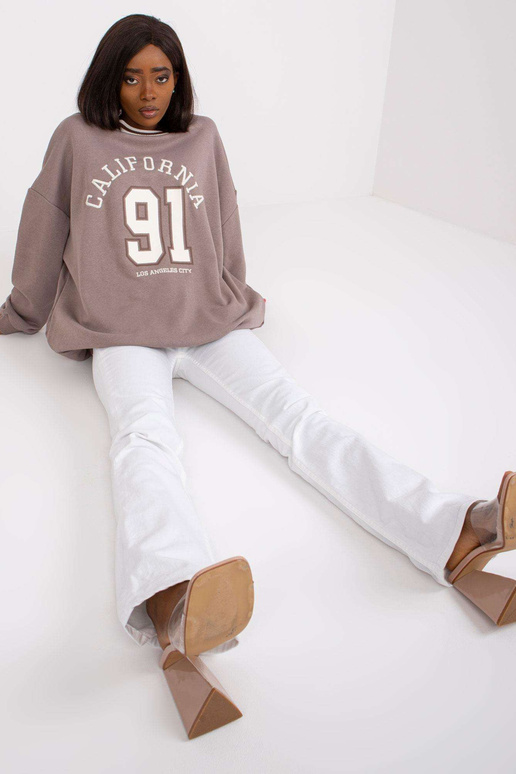 Bavlněná tmavě béžová mikina Suzanne