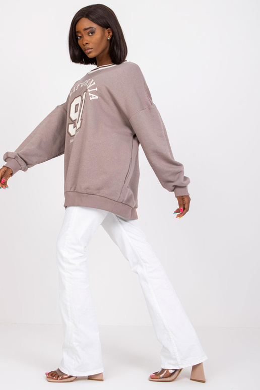 Bavlněná tmavě béžová mikina Suzanne