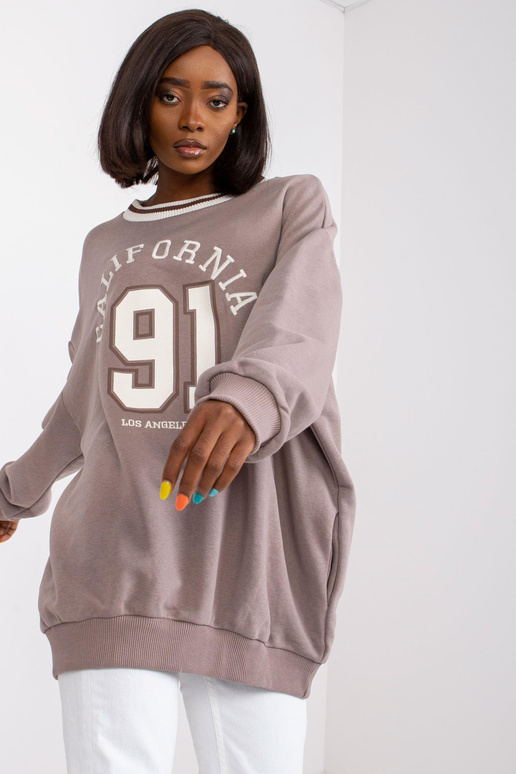 Bavlněná tmavě béžová mikina Suzanne