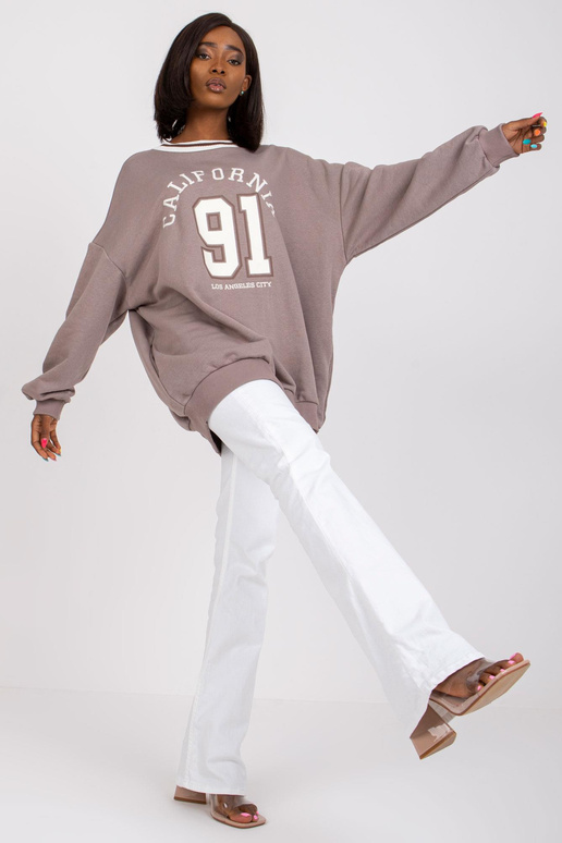 Bavlněná tmavě béžová mikina Suzanne