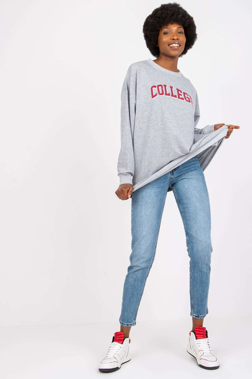 Šedá melanžová mikina oversize Jessica