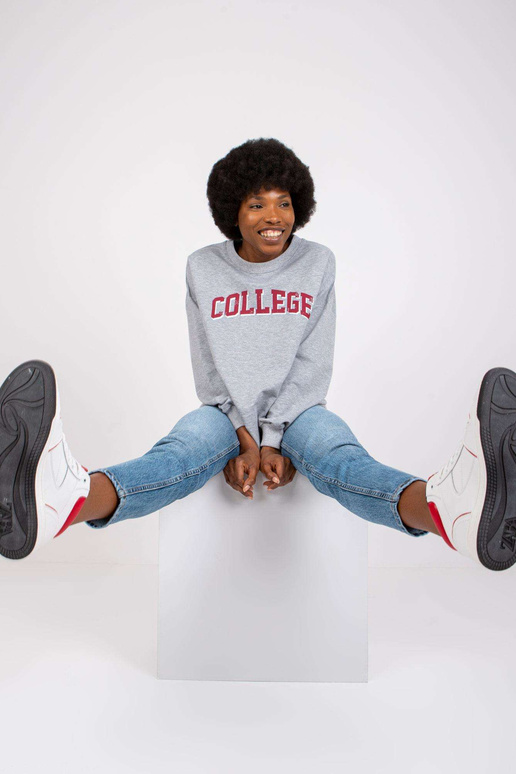 Šedá melanžová mikina oversize Jessica