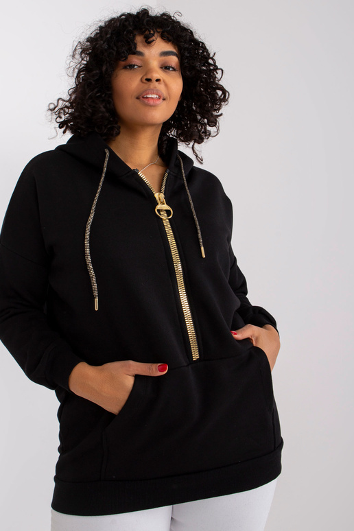 Bavlněná mikina Amanda Black Plus Size