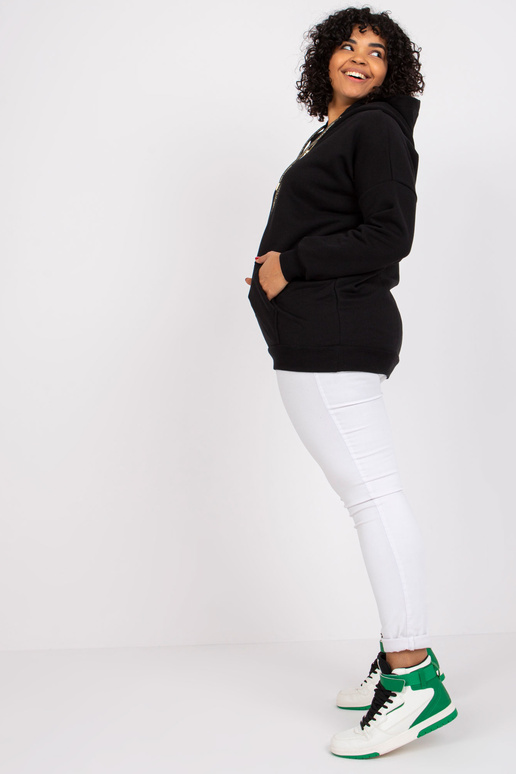 Bavlněná mikina Amanda Black Plus Size