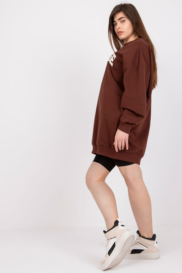 Tmavě hnědá mikina s...