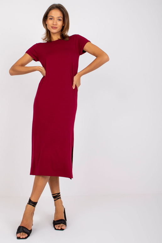 Tmavé viskózové midi šaty Liliane