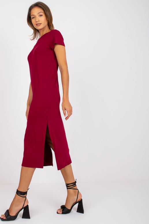 Tmavé viskózové midi šaty Liliane