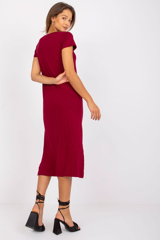 Tmavé viskózové midi šaty Liliane