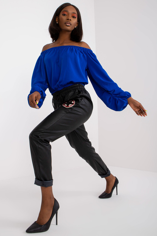 Černé rovné kalhoty Lana s vysokým...