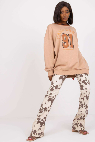 Béžová dlouhá mikina bez...