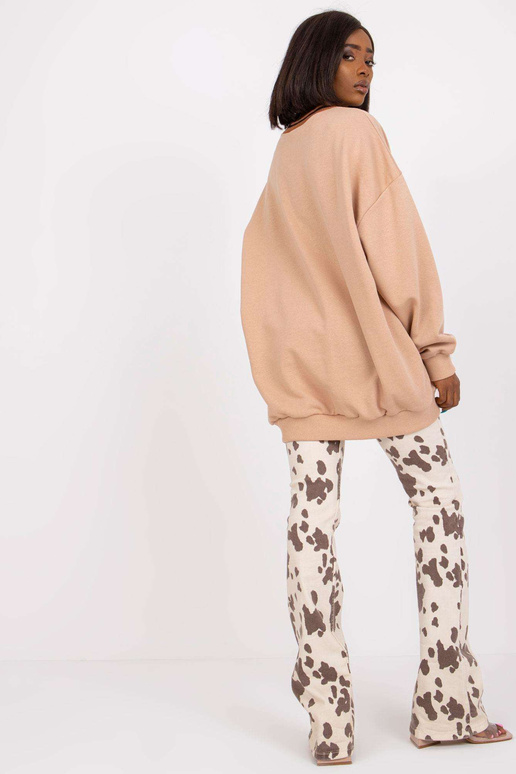 Béžová dlouhá mikina bez kapuce Suzanne