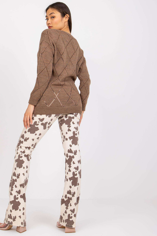 Hnědý svetr s vlnou Elisabete RUE PARIS