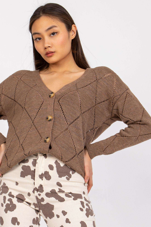 Hnědý svetr s vlnou Elisabete RUE PARIS