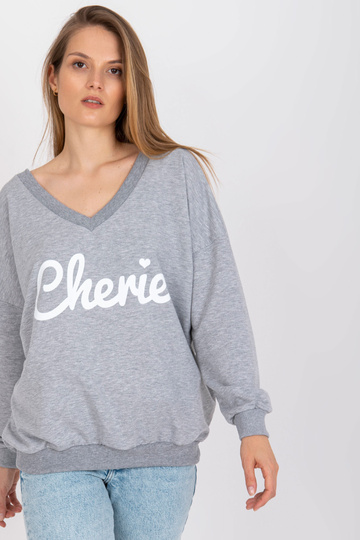 Šedobílá oversize mikina s...