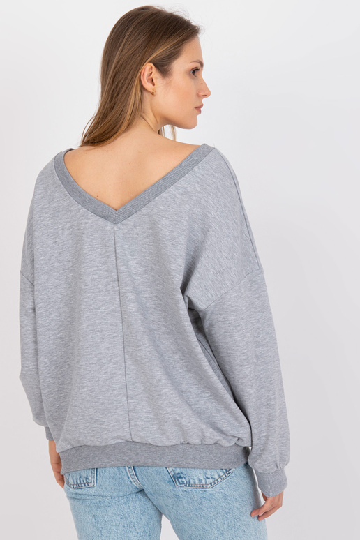 Šedobílá oversize mikina s potiskem a...