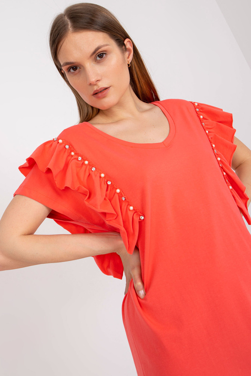 Korálové minišaty s volánky