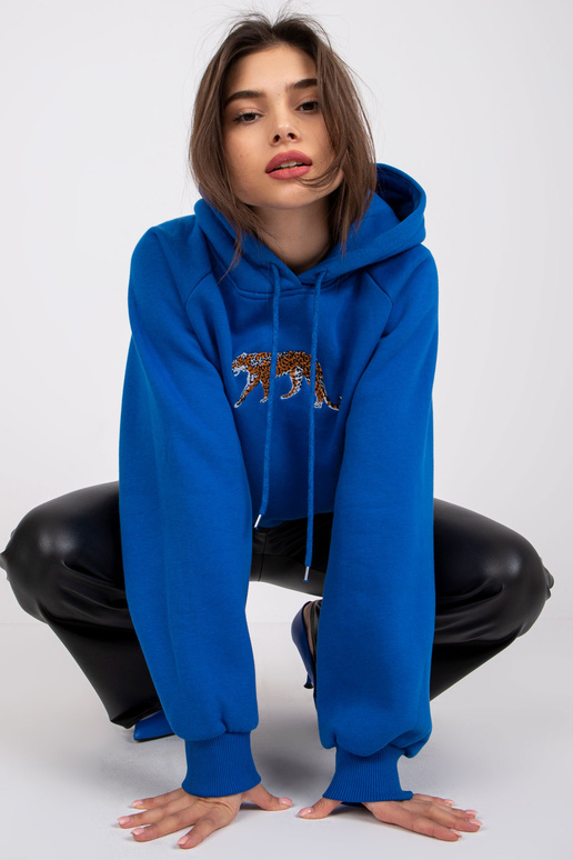 Tmavě modrá oversize mikina s kapucí...