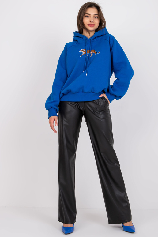 Tmavě modrá oversize mikina s kapucí...