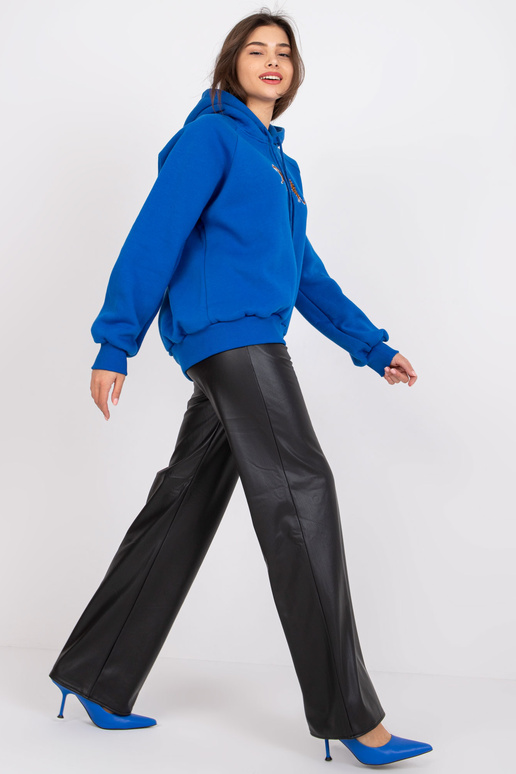 Tmavě modrá oversize mikina s kapucí...