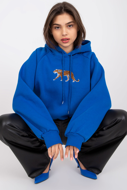 Tmavě modrá oversize mikina s kapucí...