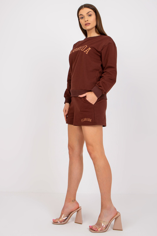 Hnědý mikinový set s kapsami