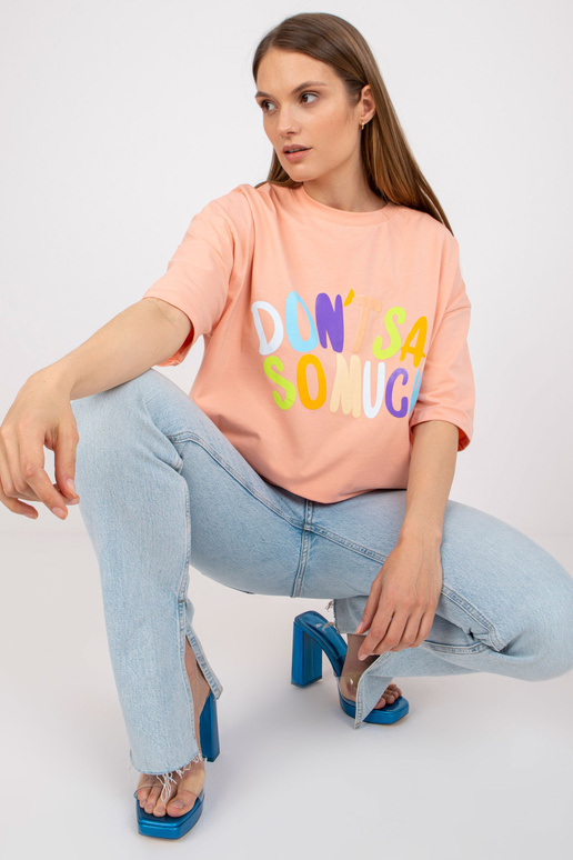 Oversize meruňkové tričko s potiskem