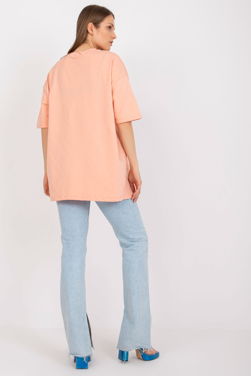 Oversize meruňkové tričko s potiskem