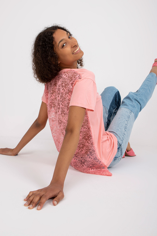 Světle růžová viskózová halenka s...