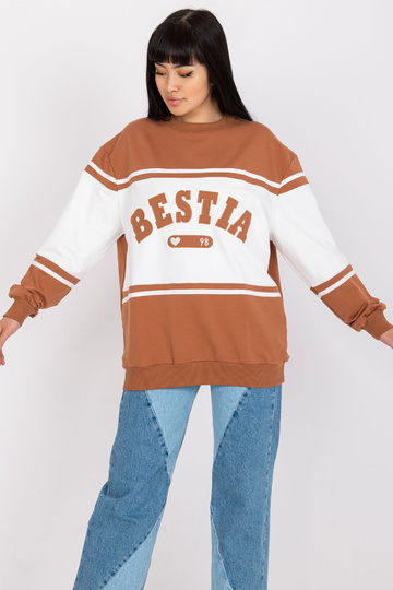 Hnědobílá mikina bez kapuce... 2